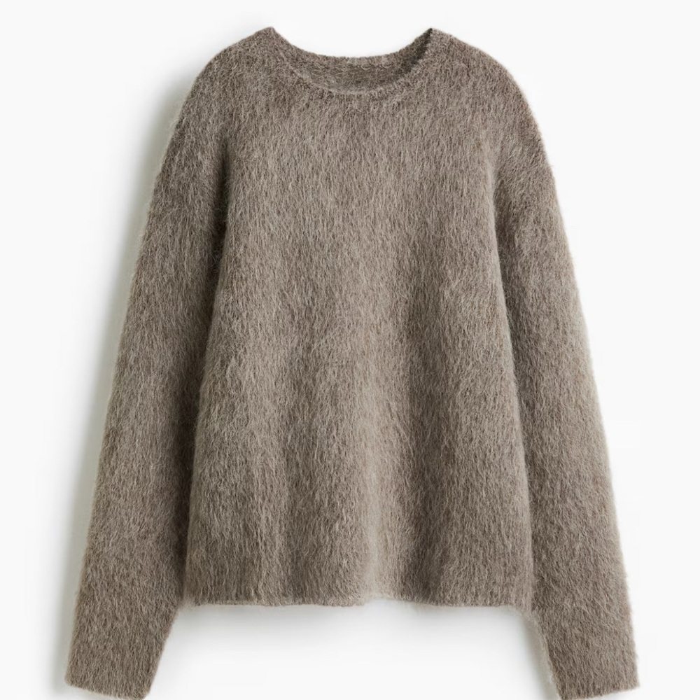 H&M Mohair Wool Blend Sweater - Graige/Neutral